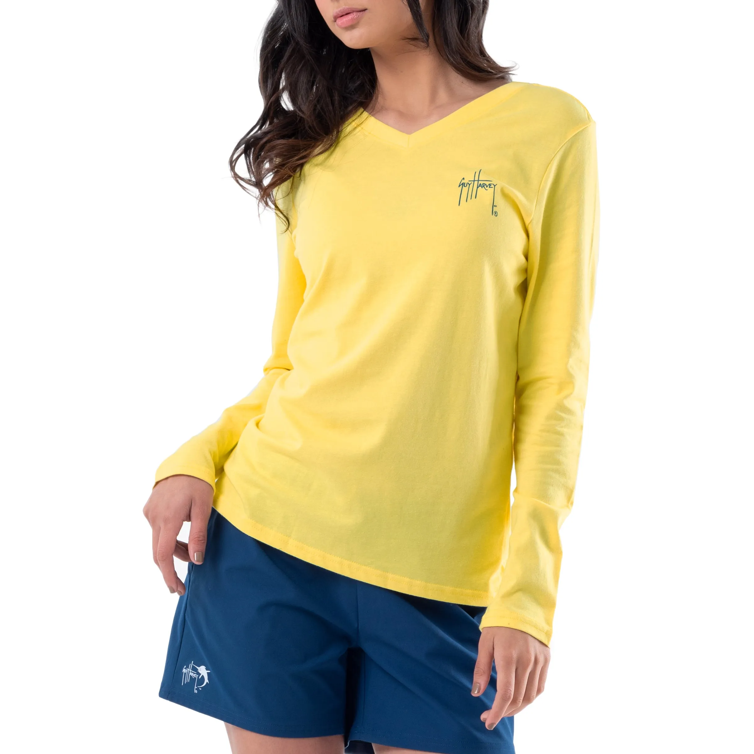 Ladies Sailfish Rays Long Sleeve V-Neck T-Shirt