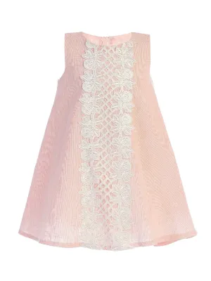 Little Girls Peach Lace Sleeveless A-Line Easter Dress 2T-7
