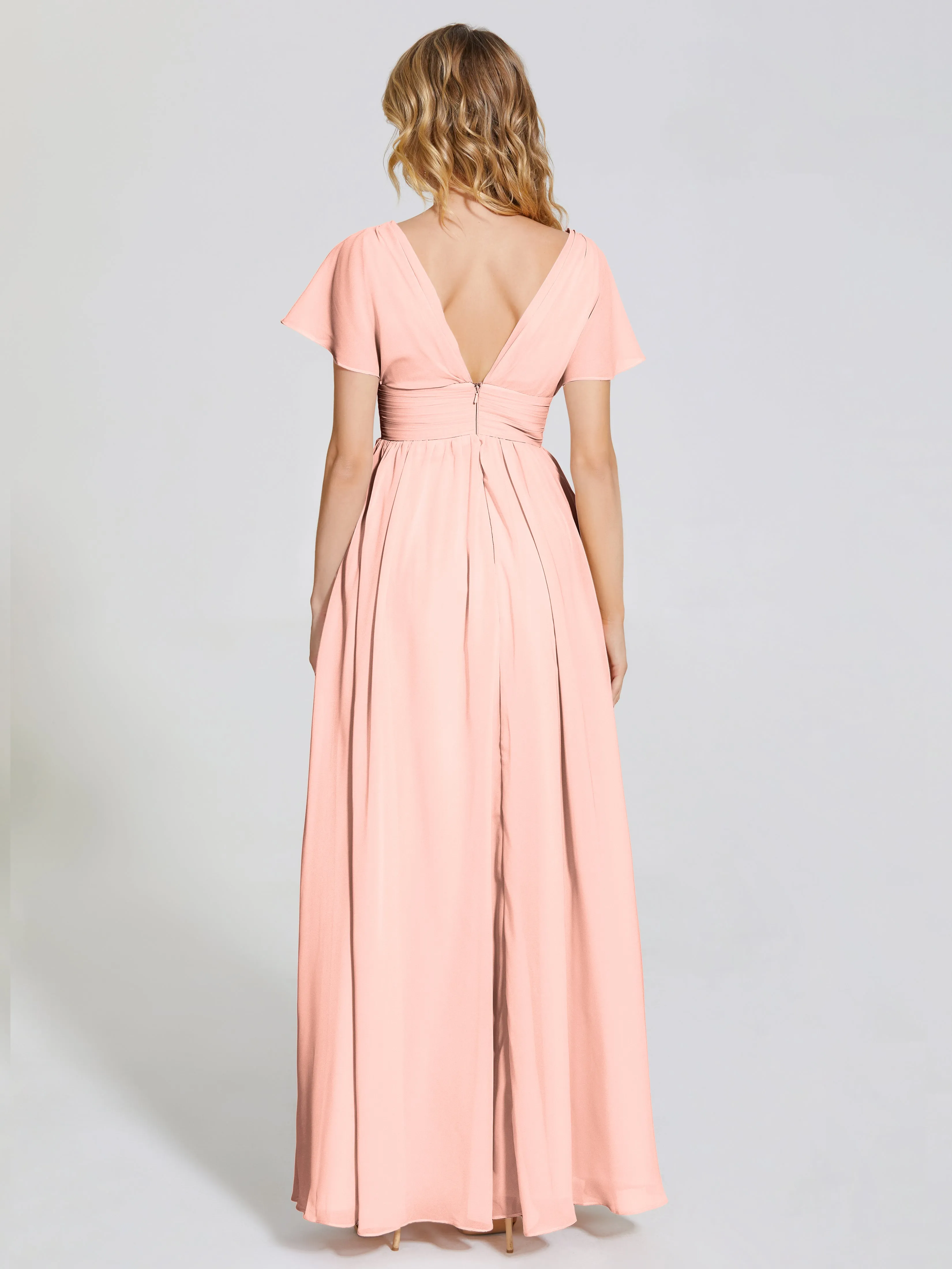Malia Flowy Cap Sleeves Bridesmaid Dresses With Pockets