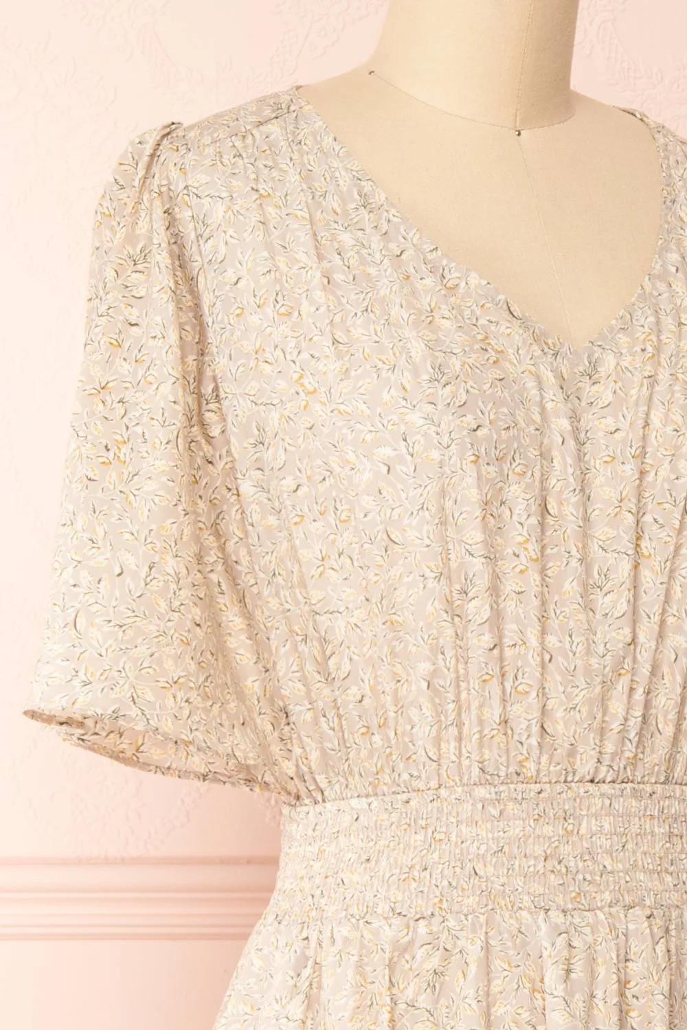 Melyssa | Patterned Midi Dress w/ Flowy Sleeves