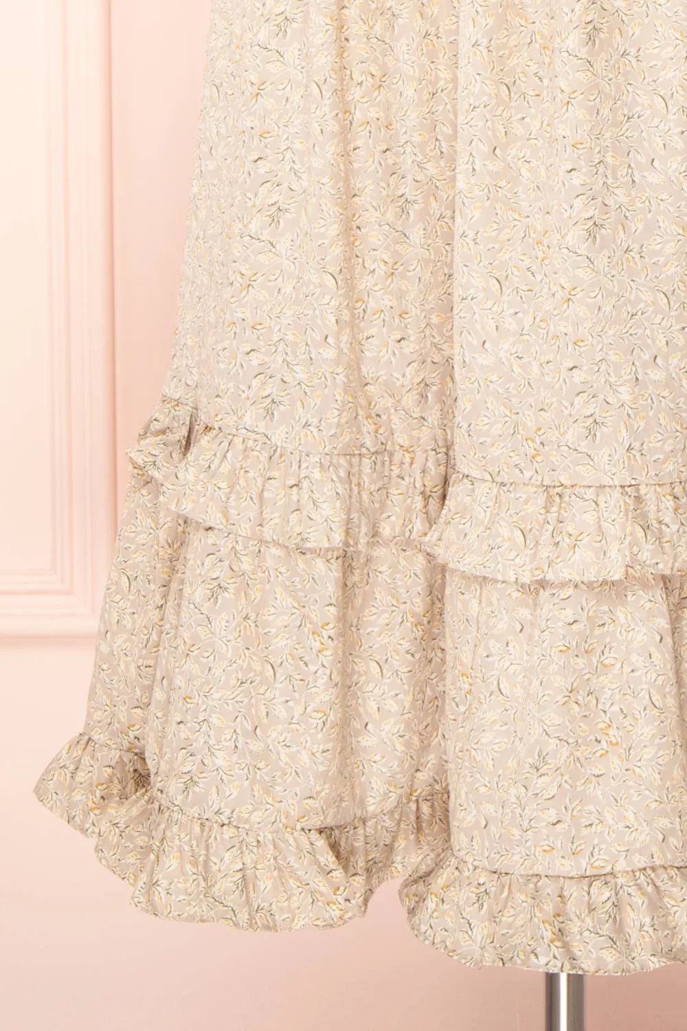 Melyssa | Patterned Midi Dress w/ Flowy Sleeves