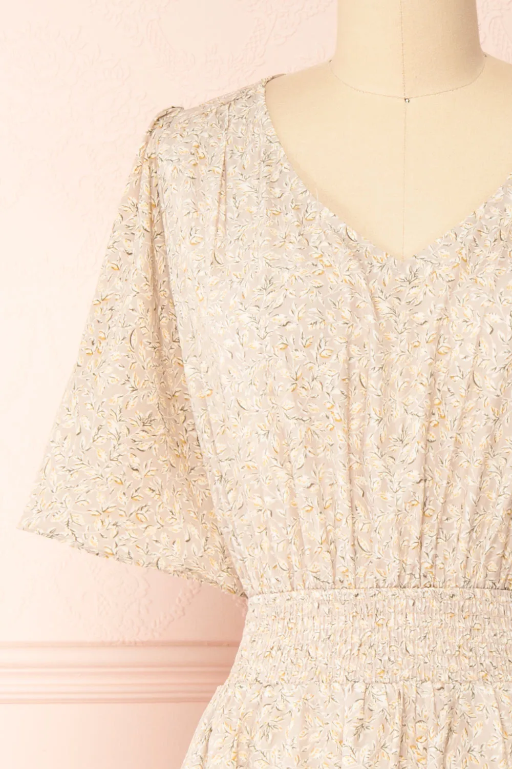 Melyssa | Patterned Midi Dress w/ Flowy Sleeves