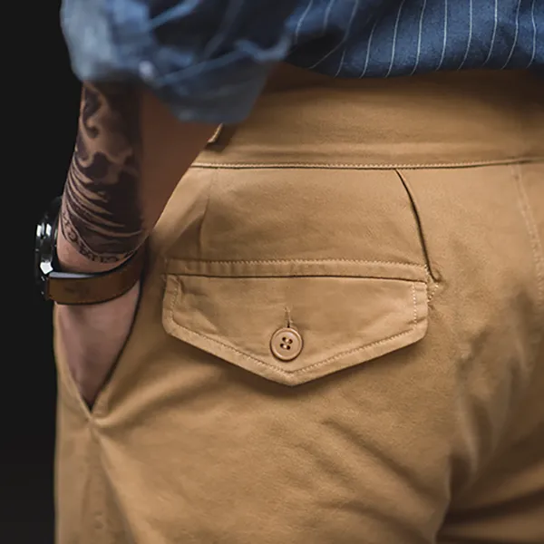 Men's 90s Retro Military Style High Waist Pants