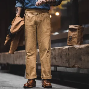 Men's 90s Retro Military Style High Waist Pants