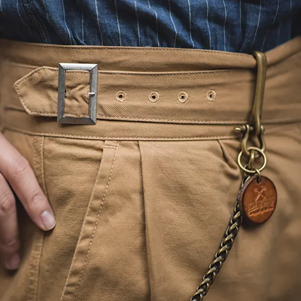 Men's 90s Retro Military Style High Waist Pants