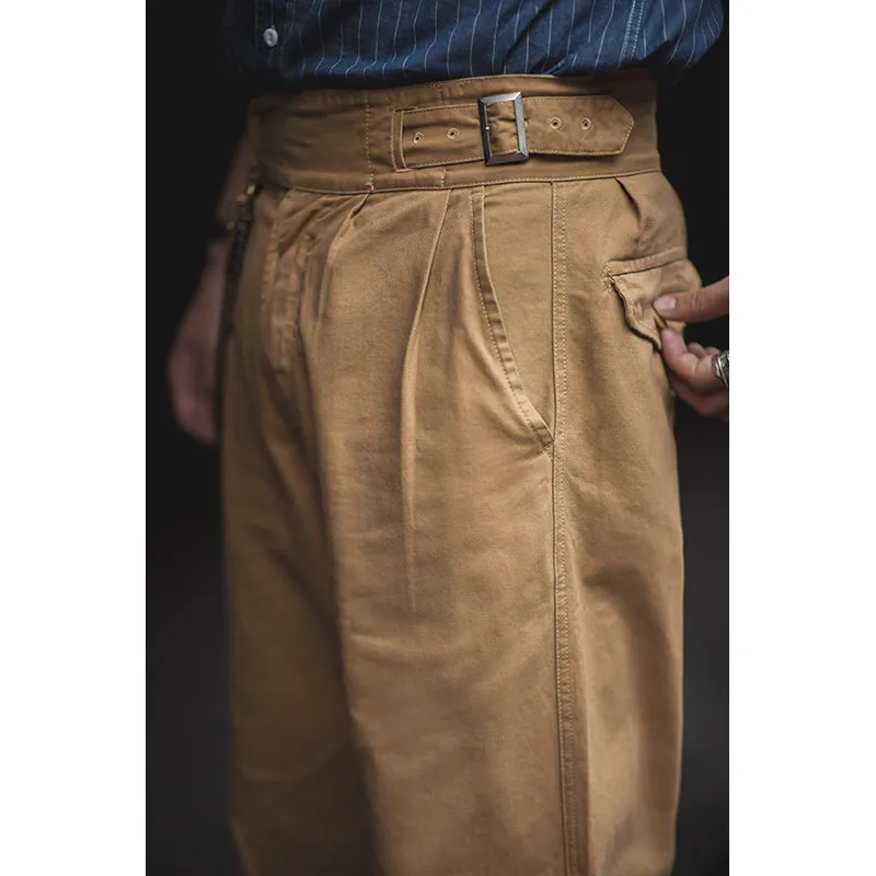 Men's 90s Retro Military Style High Waist Pants