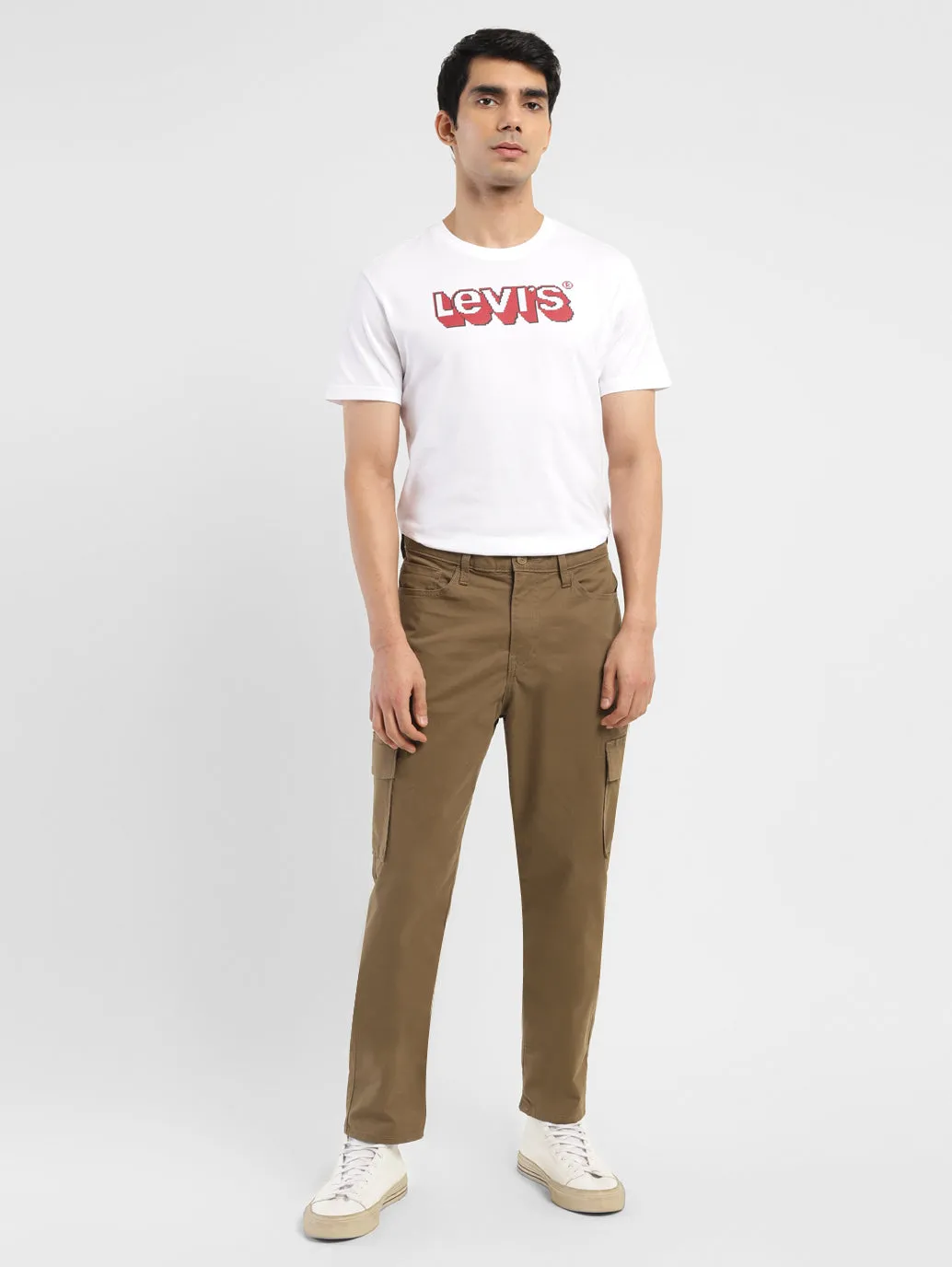 Men's Brown Loose Fit Cargo Trousers