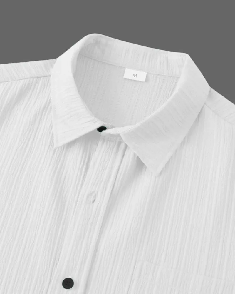 Men’s Casual White Pinstripe Shirt