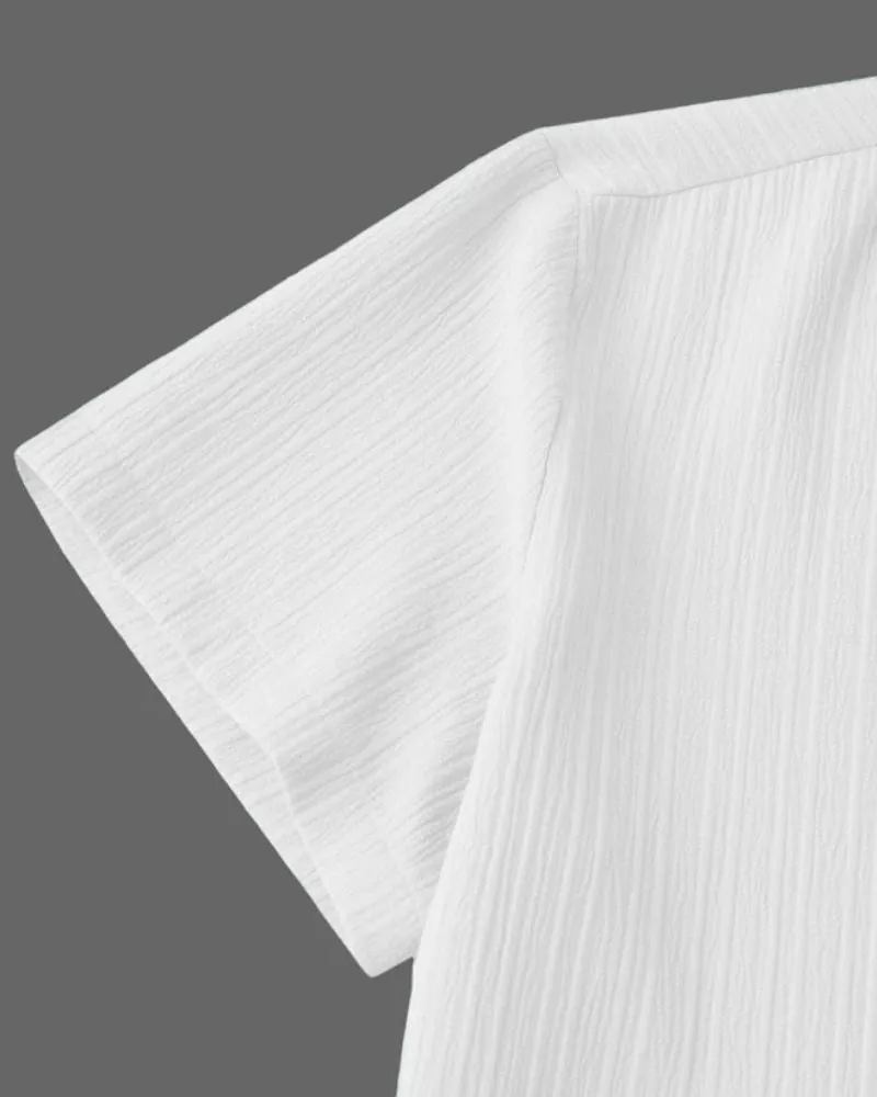 Men’s Casual White Pinstripe Shirt