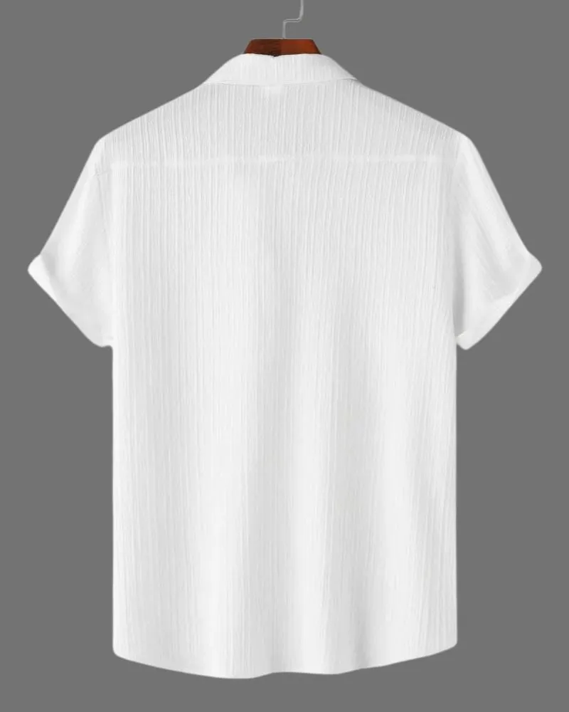 Men’s Casual White Pinstripe Shirt