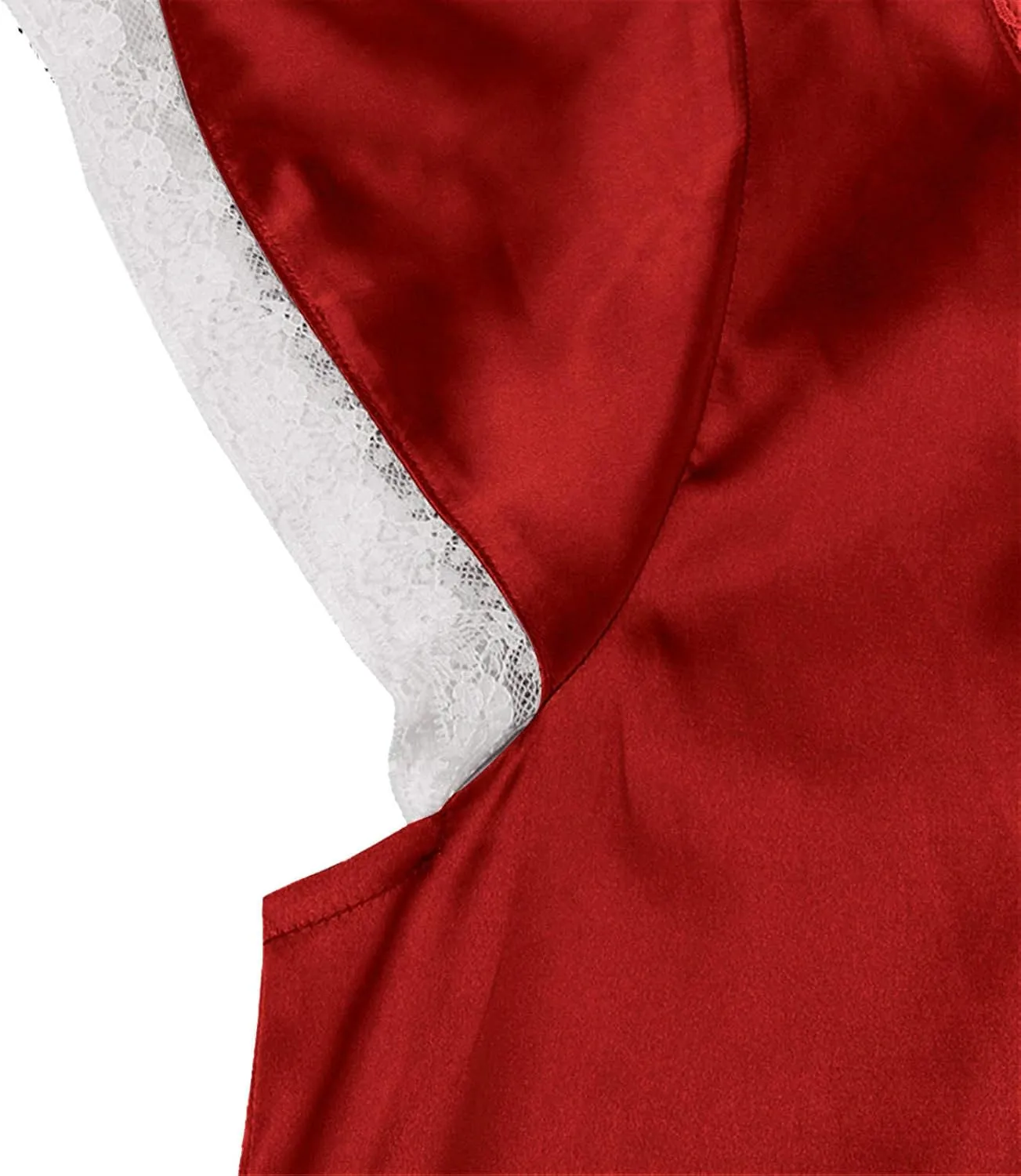 Nightgowns for Women Plus Size Lace Patchwork Short Sleeve V Neck Maxi Dress Soft Comfy Silk Satin Dress Sleepwear