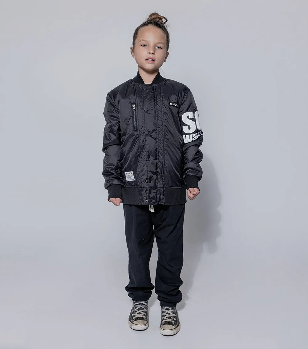 NUNUNU So What! Bomber Jacket Black