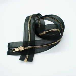 Open End Nylon Metal Fashion Zip 65CM Black & Gold