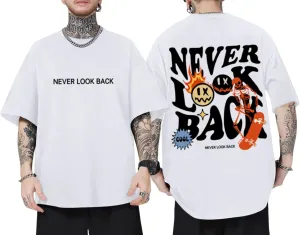 Oversized Graphic Tshirt for Men Letter Print Vintage T Shirt Casual Loose Fit Retro Tees Streetwear Shirts Tops