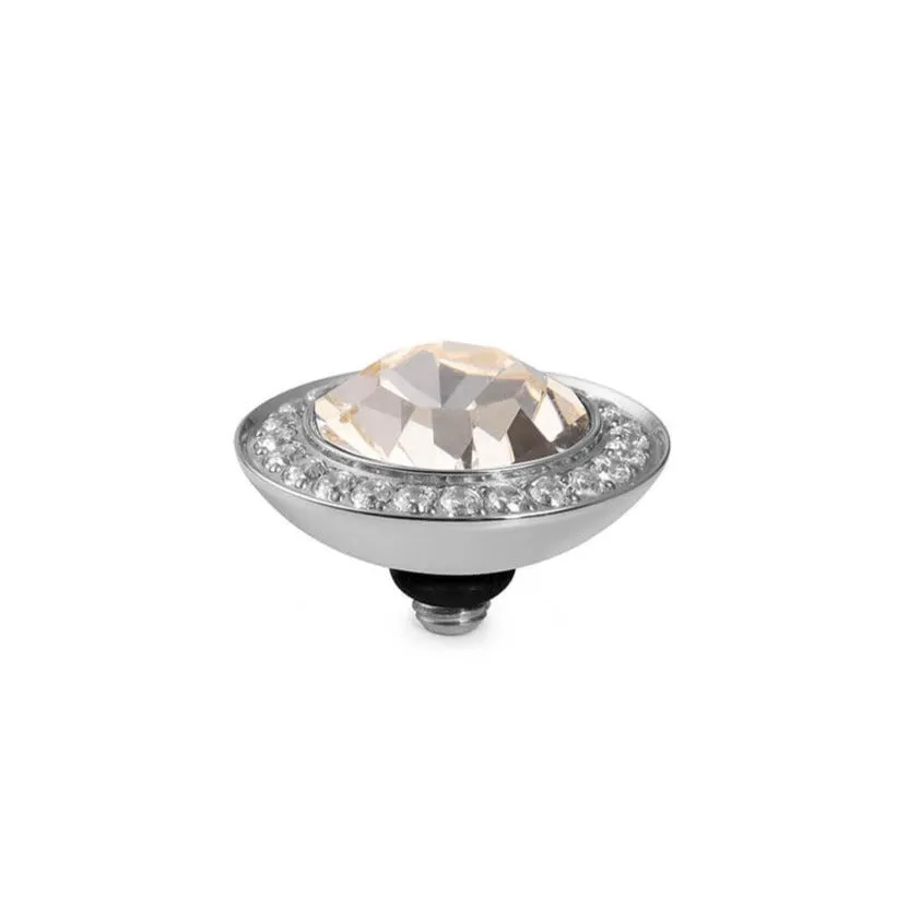 Qudo Tondo Deluxe 13mm Silver Topper - Light Gold Quartz