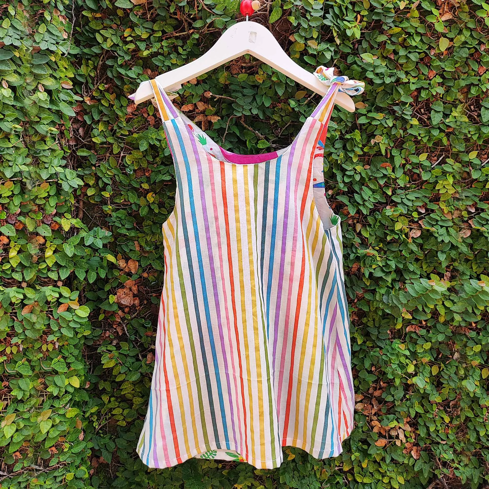 Rainbow Dinos Versatile Cotton Dress