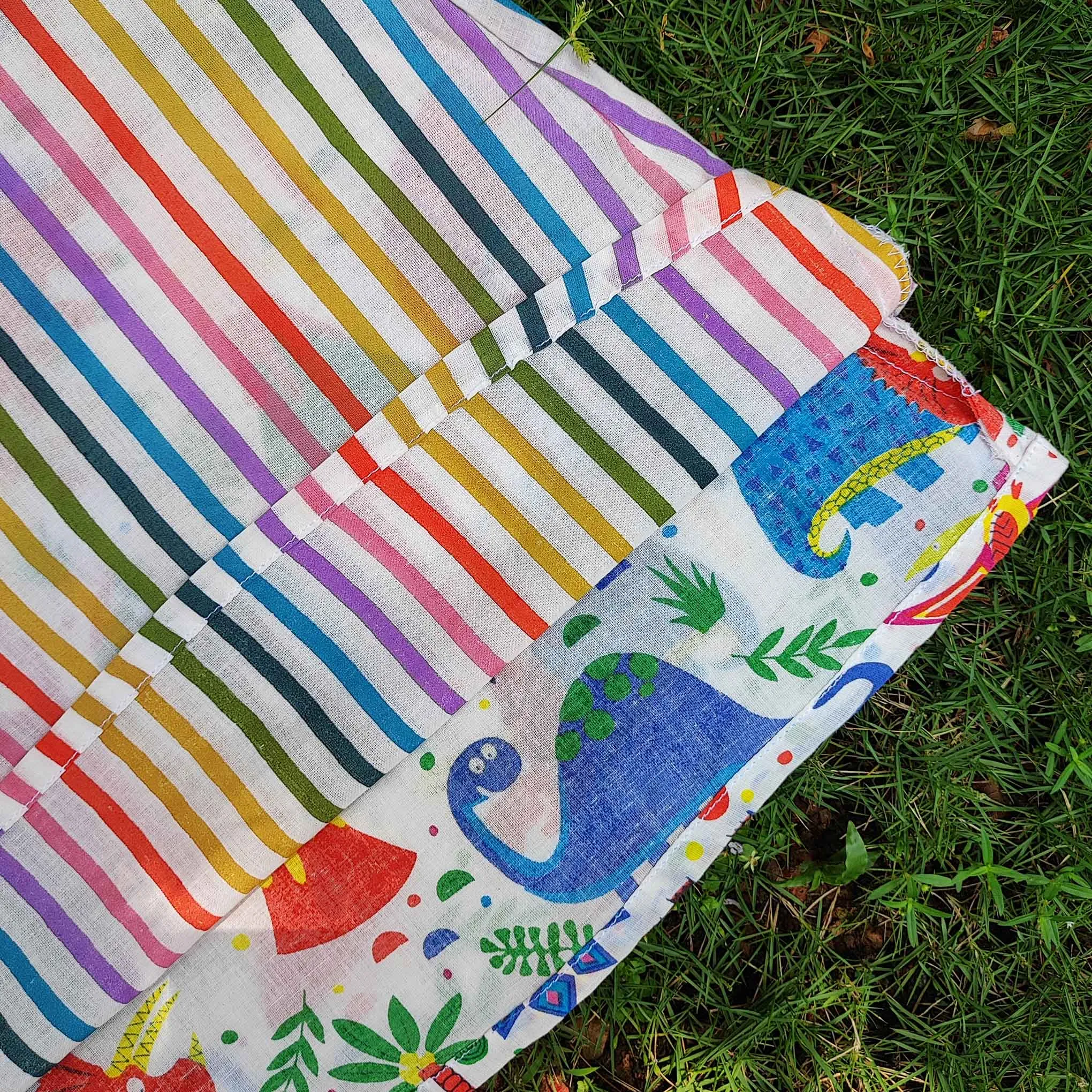 Rainbow Dinos Versatile Cotton Dress