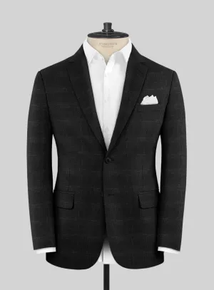 Reda Xime Black Checks Wool Jacket