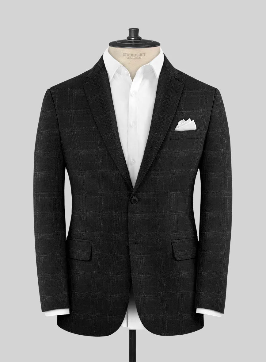 Reda Xime Black Checks Wool Jacket