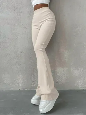 Roam In Style Ribbed High Waist Bootcut Pants