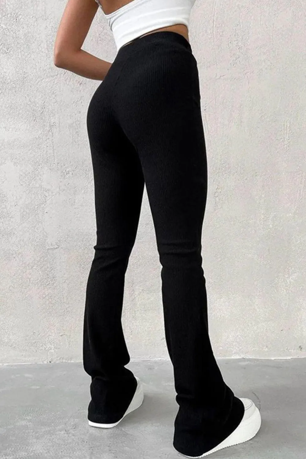 Roam In Style Ribbed High Waist Bootcut Pants