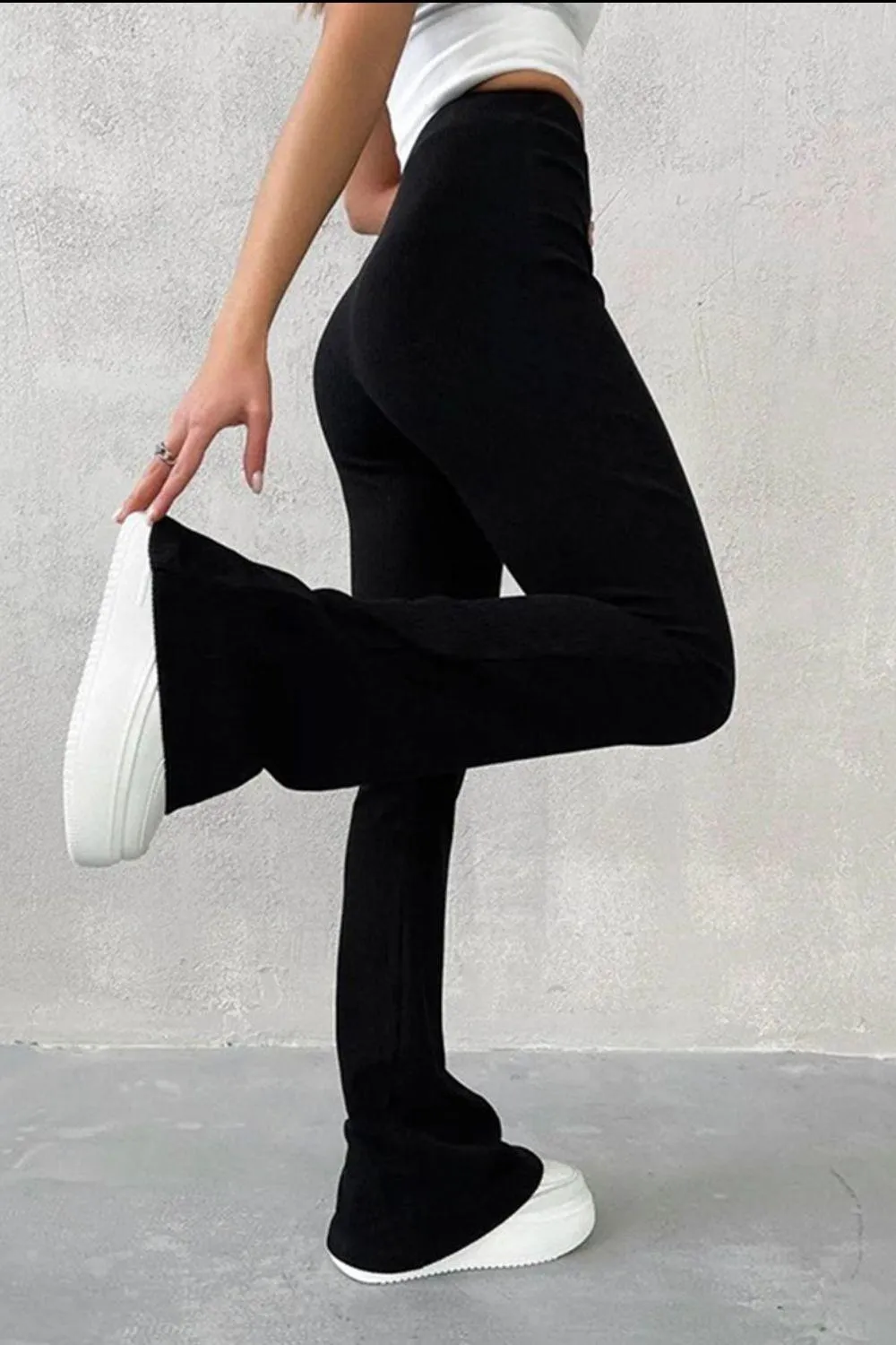 Roam In Style Ribbed High Waist Bootcut Pants