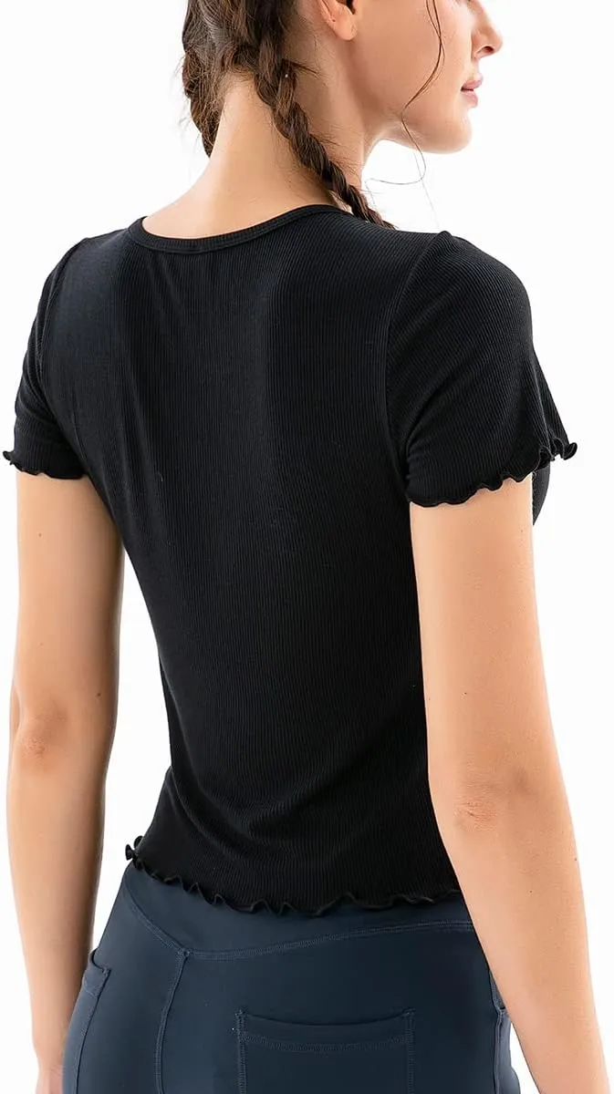 SANQIANG 2 Pack Short Sleeve T Shirts for Women Cotton Slim-Fit Tops V Neck Soft Casual Undershirt