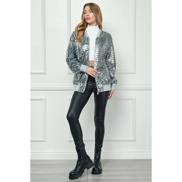 Sequin Bomber Jacket