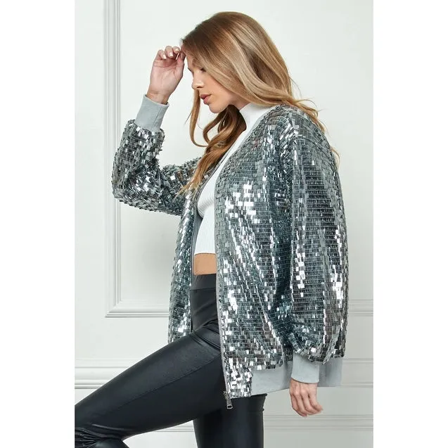 Sequin Bomber Jacket