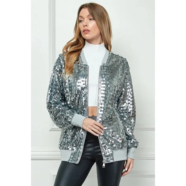 Sequin Bomber Jacket