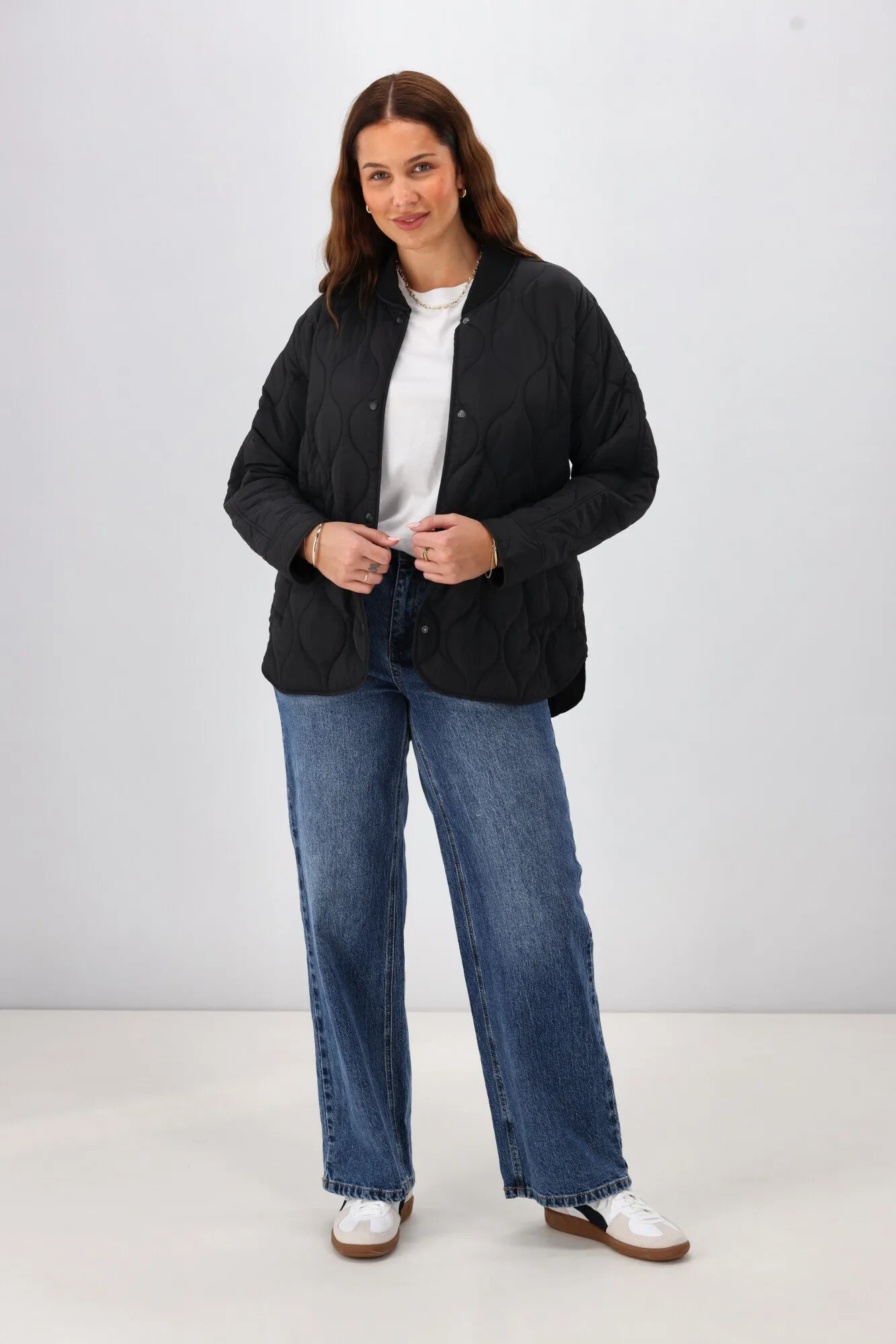 Shine On Label Haven Quilted Jacket Black