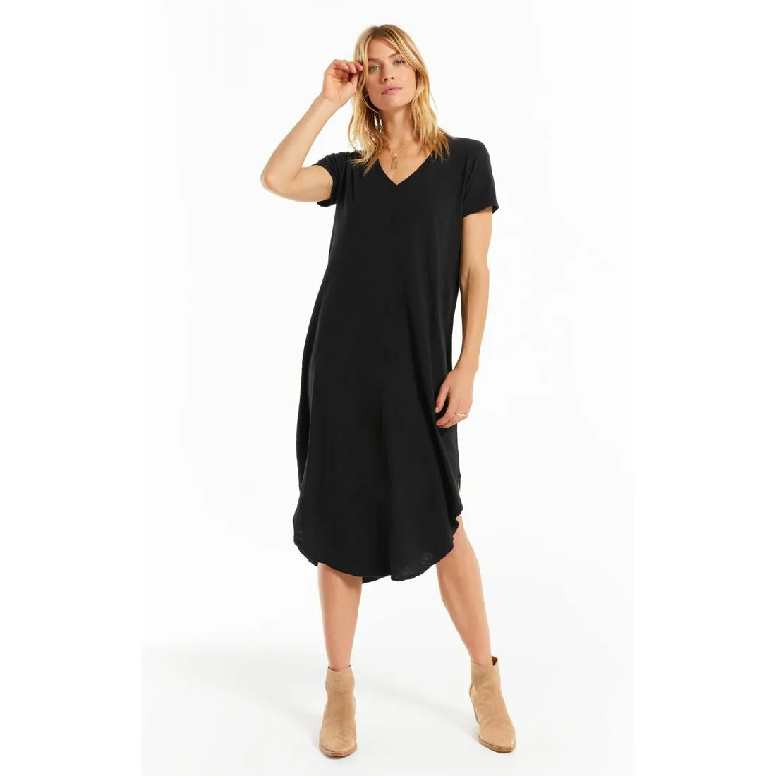 Short Sleeve Reverie Slub Dress