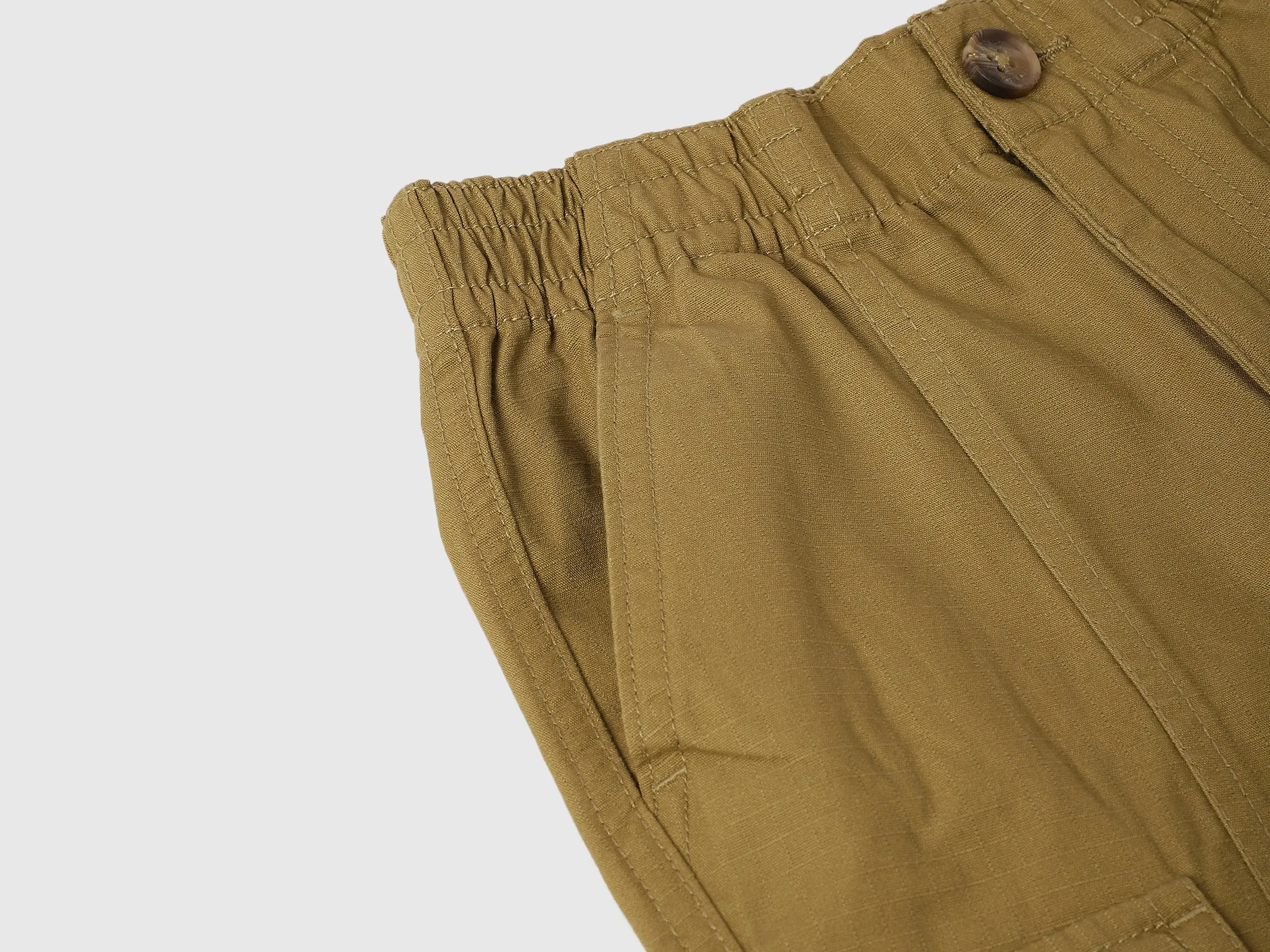 Solid Loose Fit Ribstop Cargo Trousers
