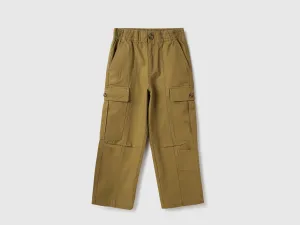 Solid Loose Fit Ribstop Cargo Trousers
