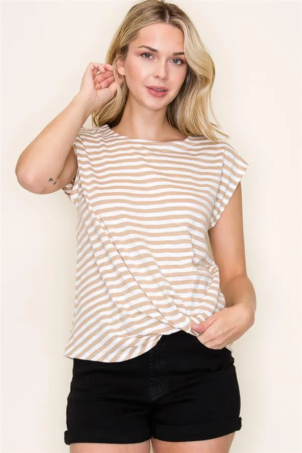 The Melody Twist Front Stripe Tee