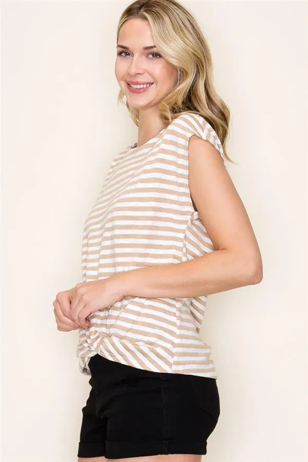 The Melody Twist Front Stripe Tee
