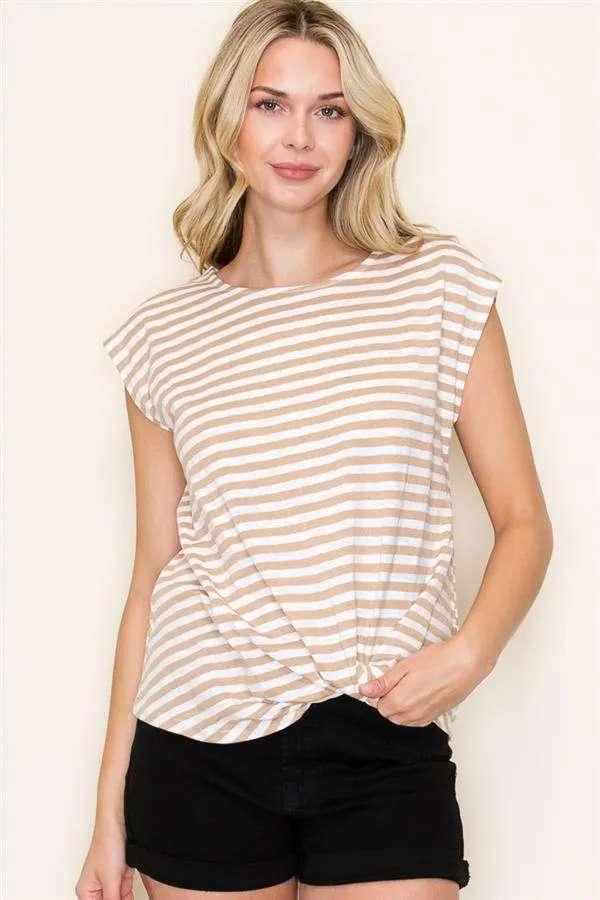 The Melody Twist Front Stripe Tee