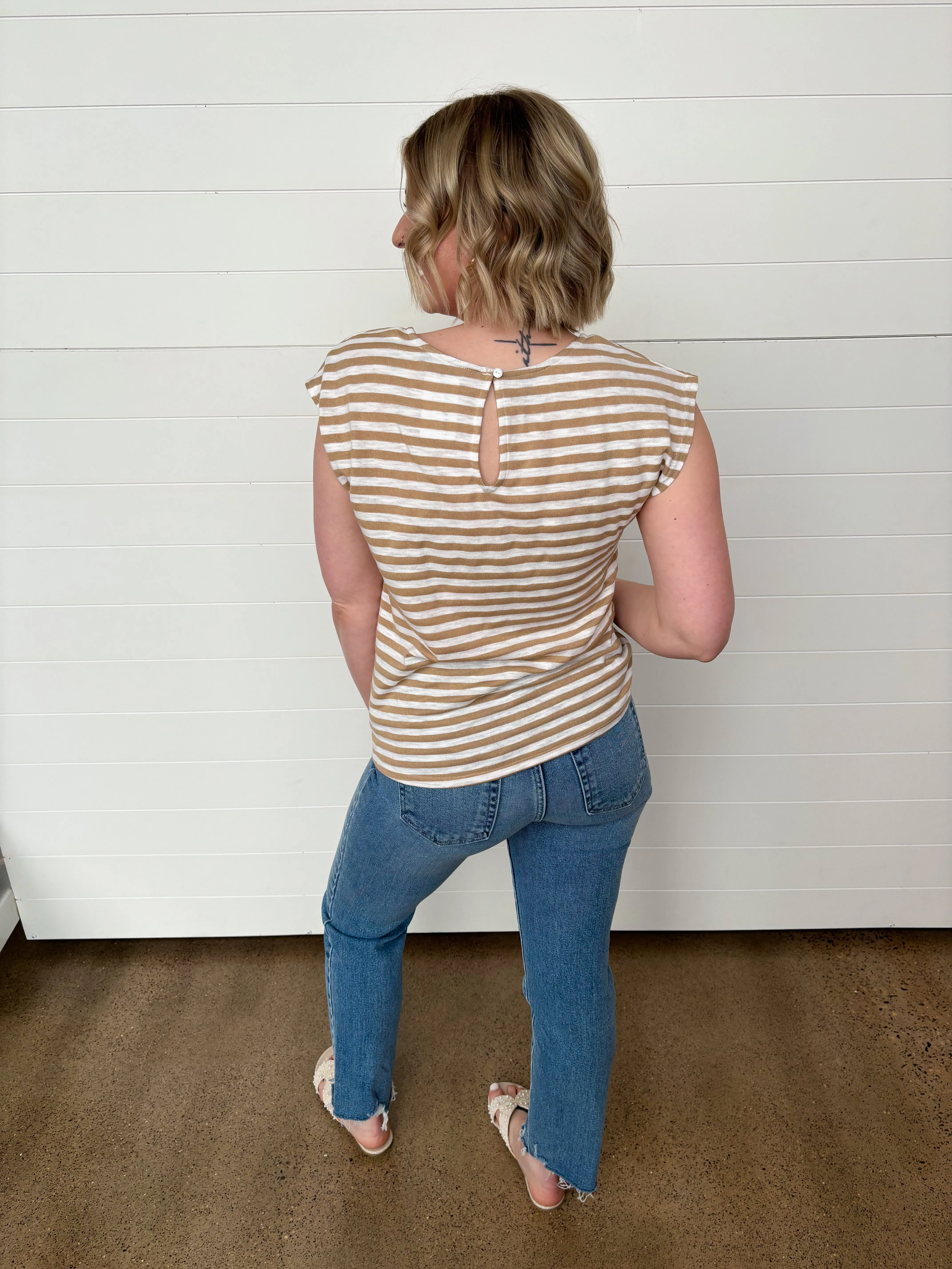 The Melody Twist Front Stripe Tee