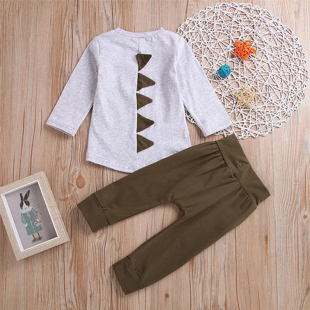Toddler Boys Long Sleeve Casual Top & Pants Cheap Baby Clothes In Bulk