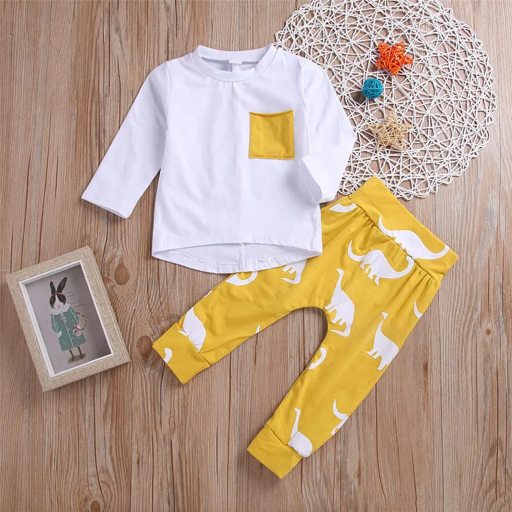Toddler Boys Long Sleeve Casual Top & Pants Cheap Baby Clothes In Bulk