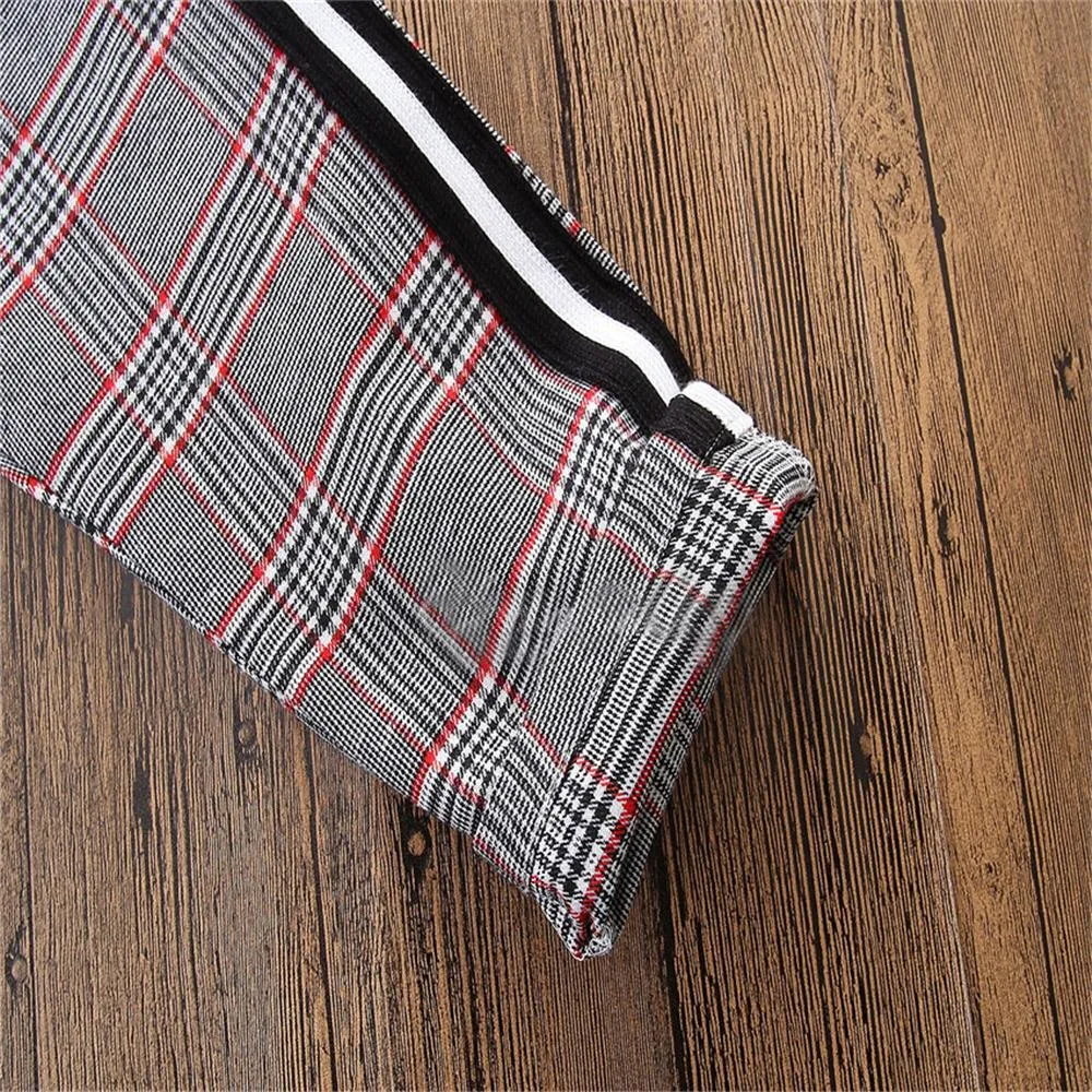 Toddler Girls Long Sleeve Casual Top & Plaid Pants Wholesale Girls