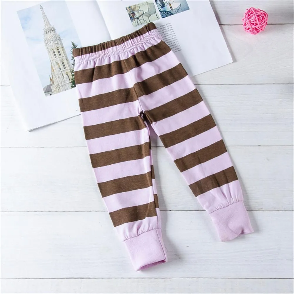 Toddler Girls Striped Letter Print Heart Top & Pants Girls Clothes Wholesale