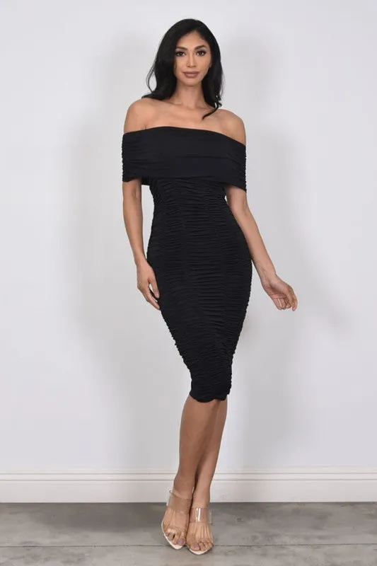 Versatile Charm Convertible Midi Dress (Black)