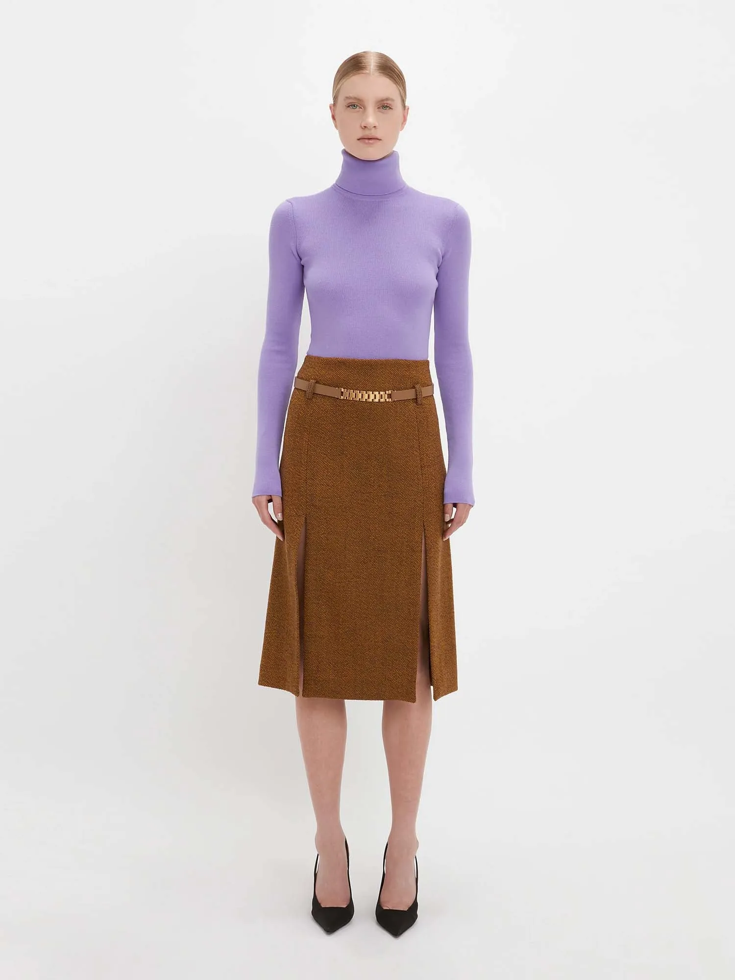 Victoria Beckham Knitted Polo Neck Jumper