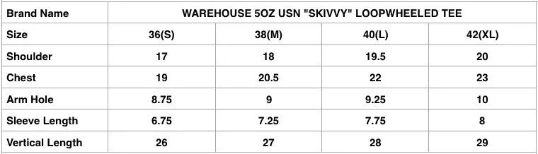 Warehouse 5oz USN "Skivvy" Loopwheeled Tee (Beige)