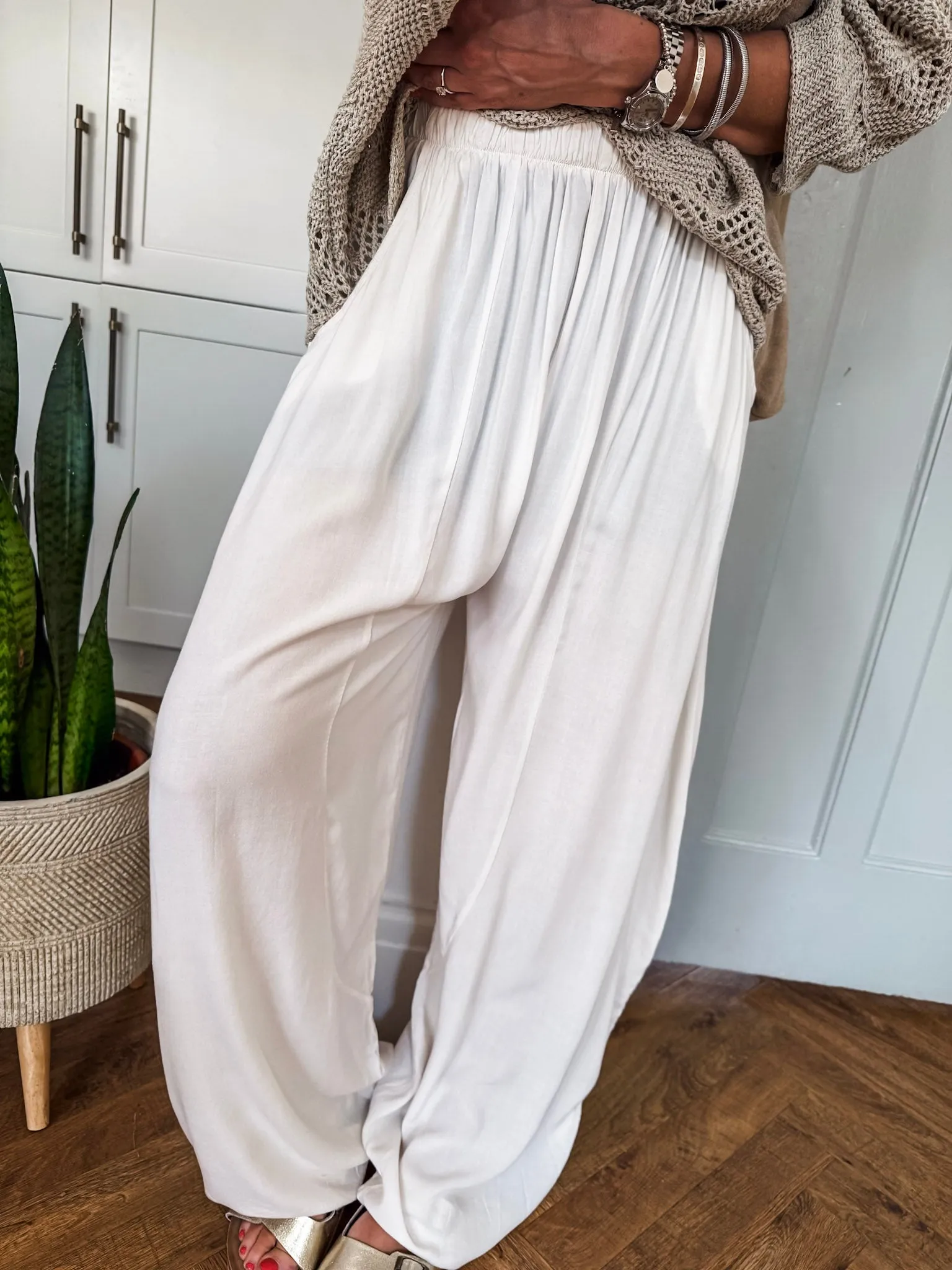 Wide Leg Beach Trousers