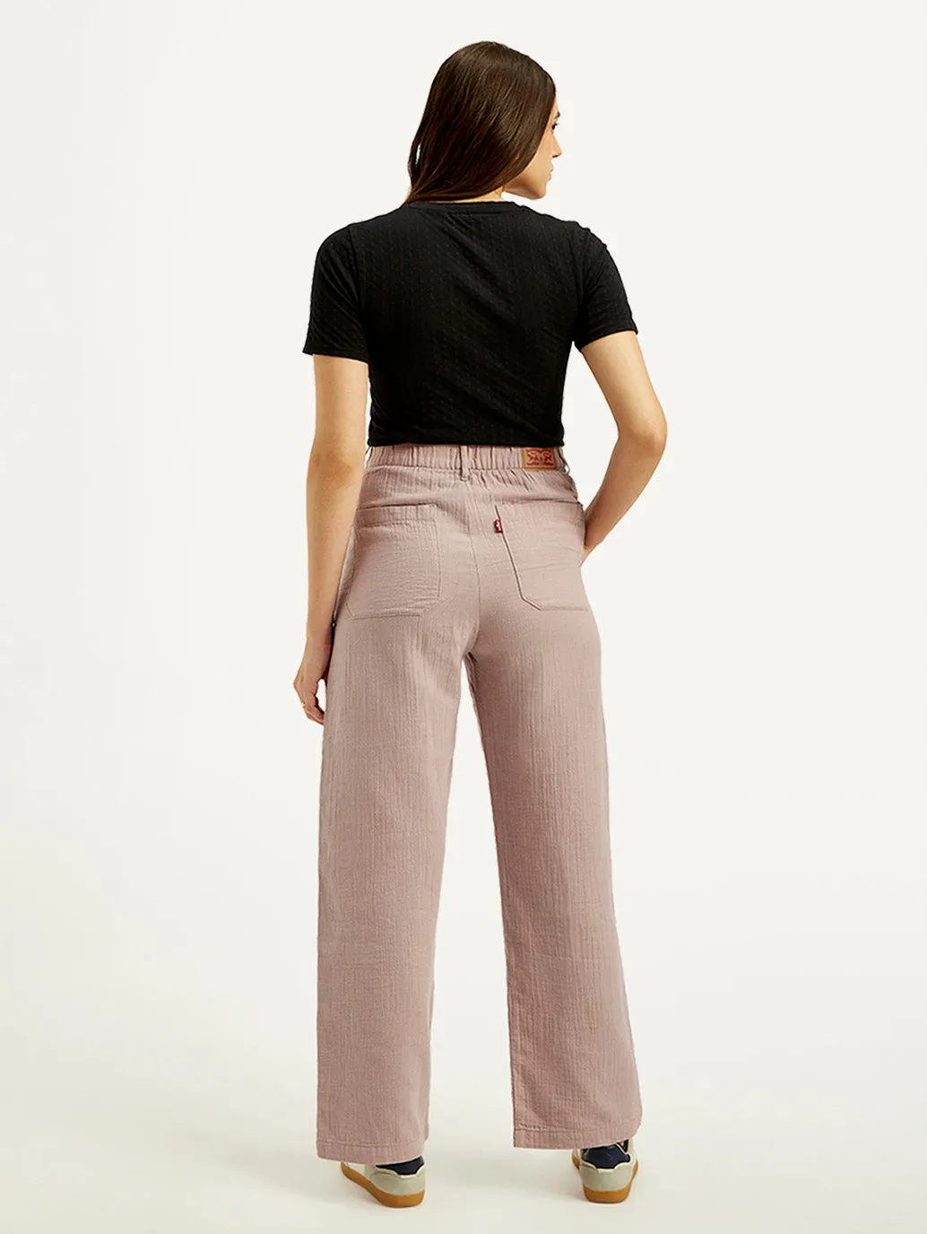 Women's High Rise Purple Loose Fit Trousers